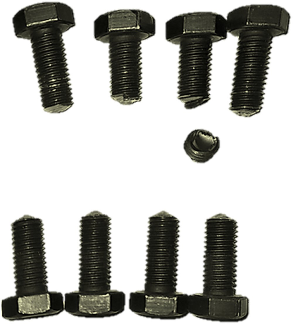 The screw elements: eight tightening bolts and one small filler screw.