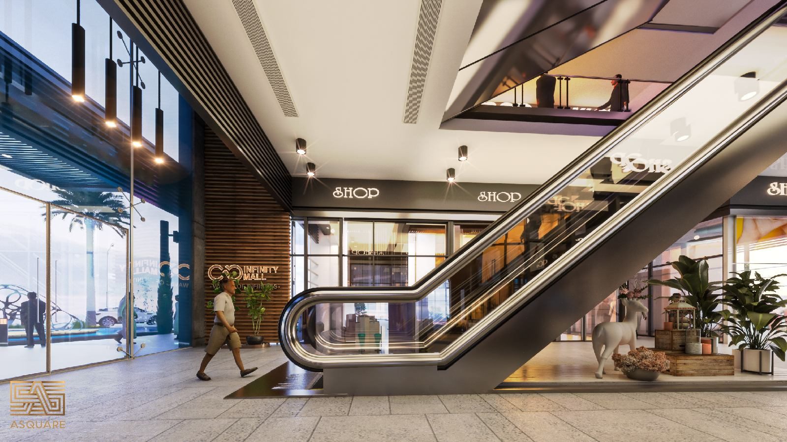 Infinity Mall — courtyard and retail frontage.