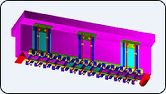 Beam and beam–column connection during retrofitting with the MST system.